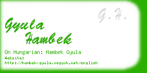 gyula hambek business card